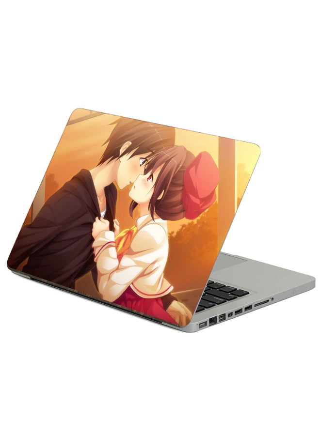 Fast Print Art Girl Printed Laptop Sticker Multicolour