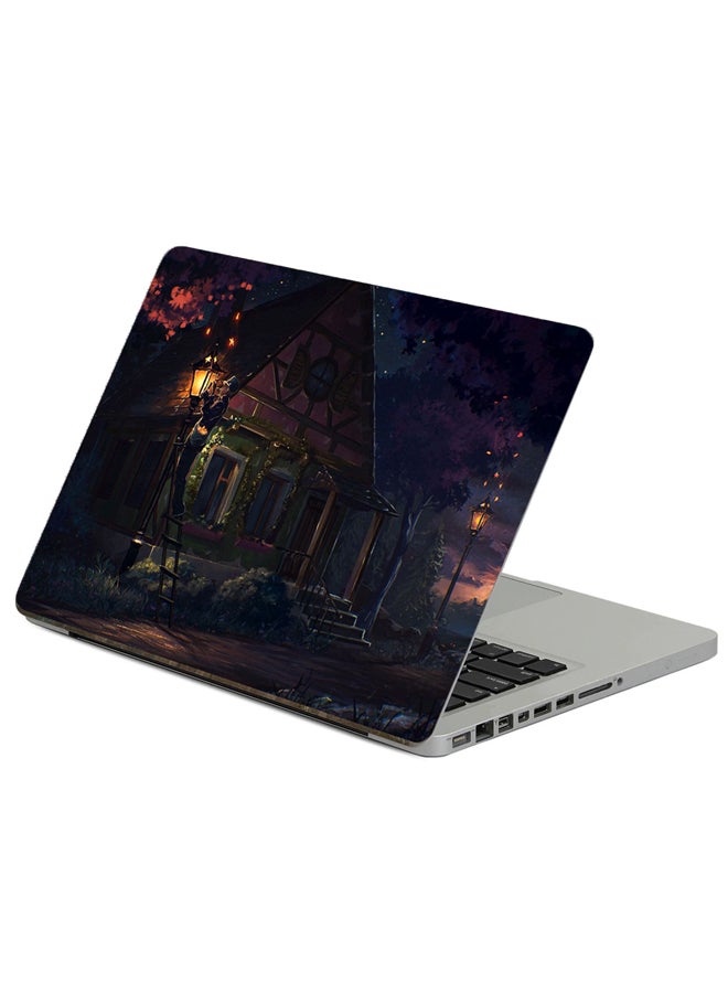 House Fairy Tale Printed Laptop Sticker Multicolour