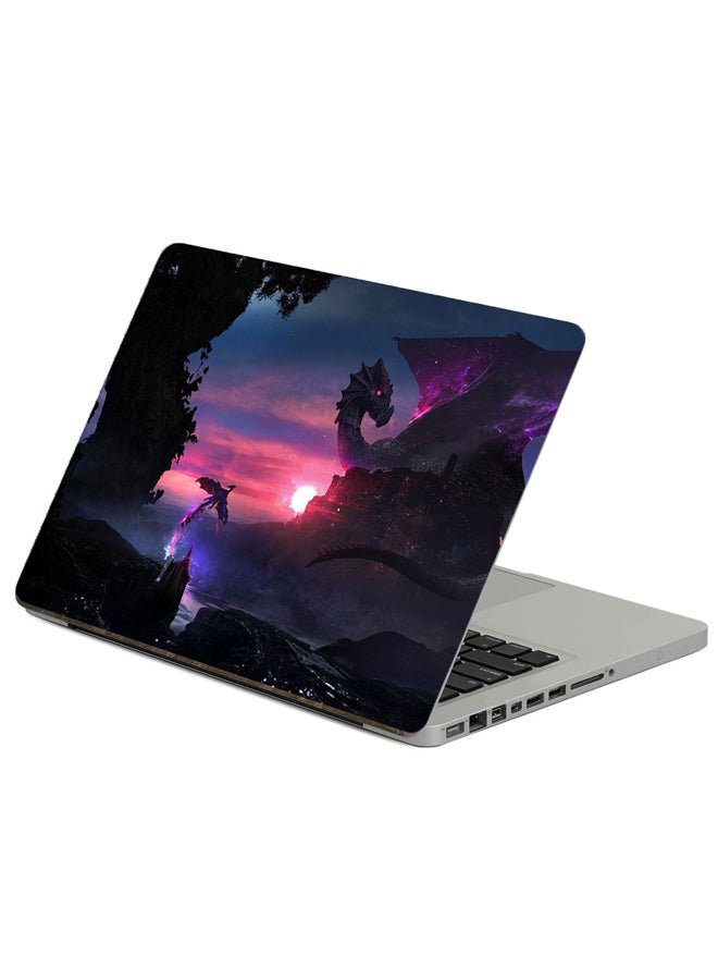 Fast Print Magician Dragon Printed Laptop Sticker Multicolour 