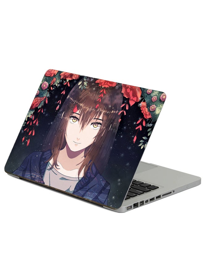 Fast Print Girl Anime Printed Laptop Sticker 13.3 Inch Multicolor Multicolor