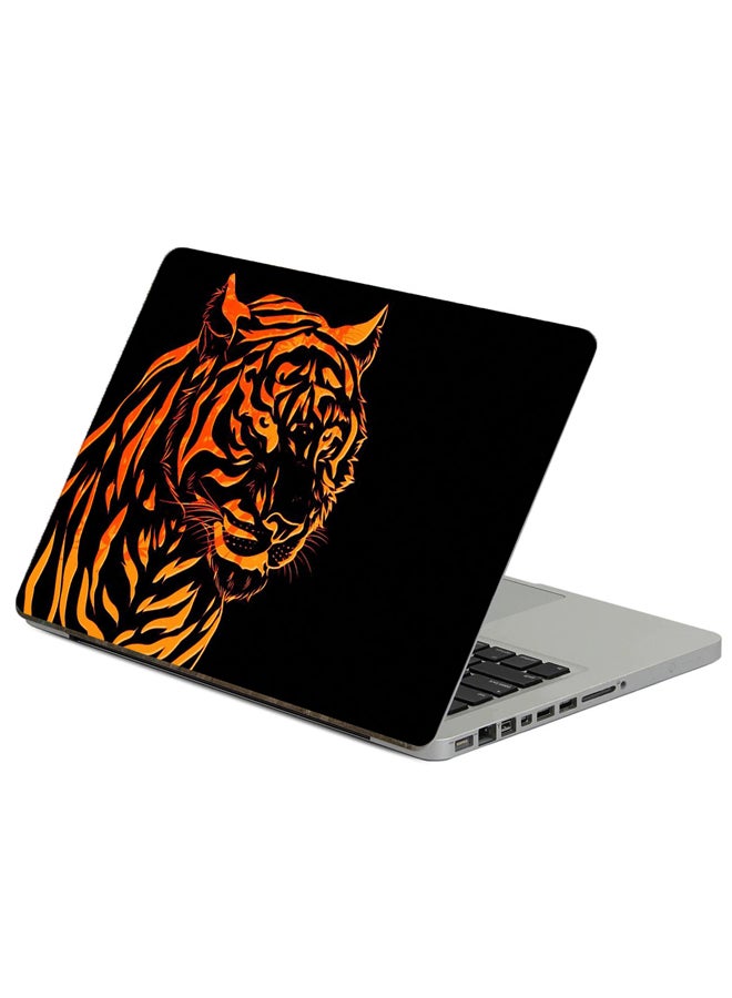 Fast Print Tiger Line Printed Laptop Sticker Multicolor
