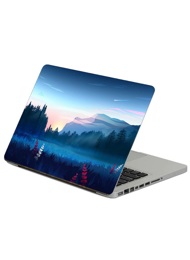 ملصق للابتوب بطبعة غابة وعشب متعدد الألوان