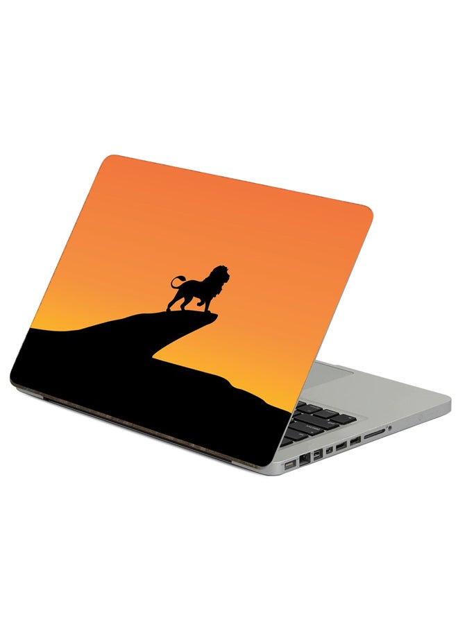 Fast Print Lion Cliff Printed Laptop Sticker Multicolour