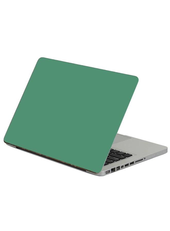 Green Solid Printed Laptop Sticker Multicolor