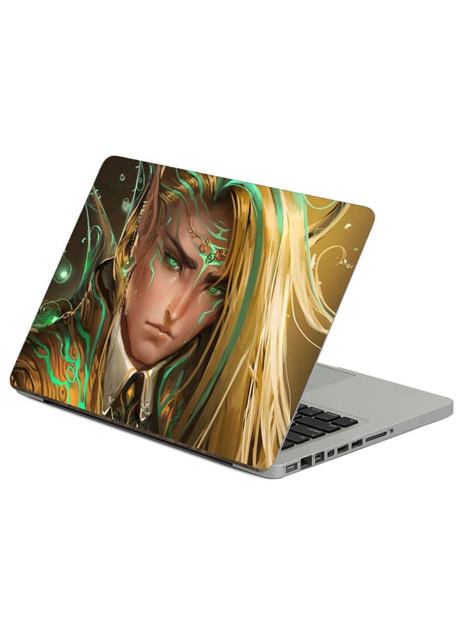 ملصق لابتوب بطبعة رسمة جني متعدد الألوان