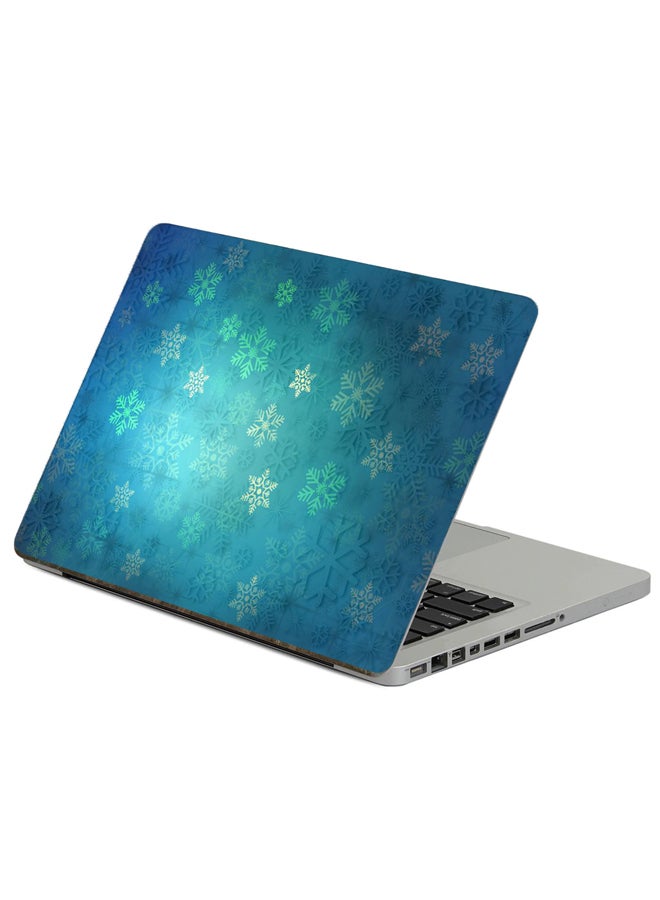 Fast Print Pattern Snowflakes Printed Laptop Sticker Multicolour