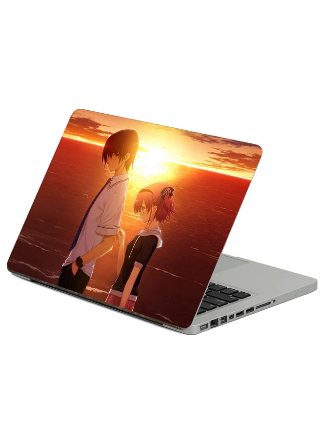 Boy Girl Printed Laptop Sticker Multicolor