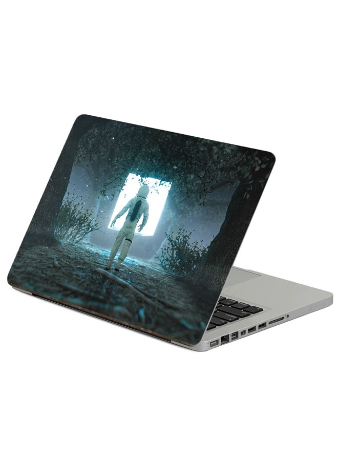 Fast Print Astronaut Silhouette Printed Laptop Sticker Multicolour