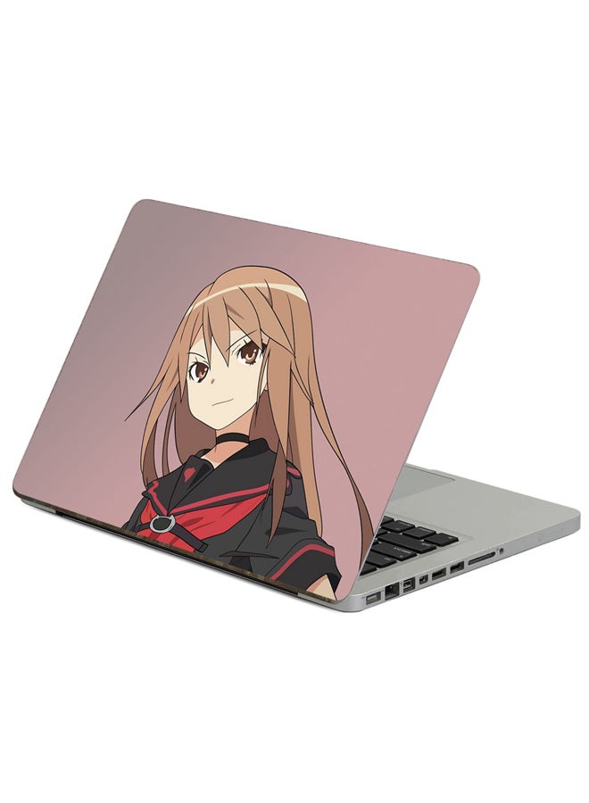 ملصق لابتوب بطبعة فتاة أنمي متعدد الألوان