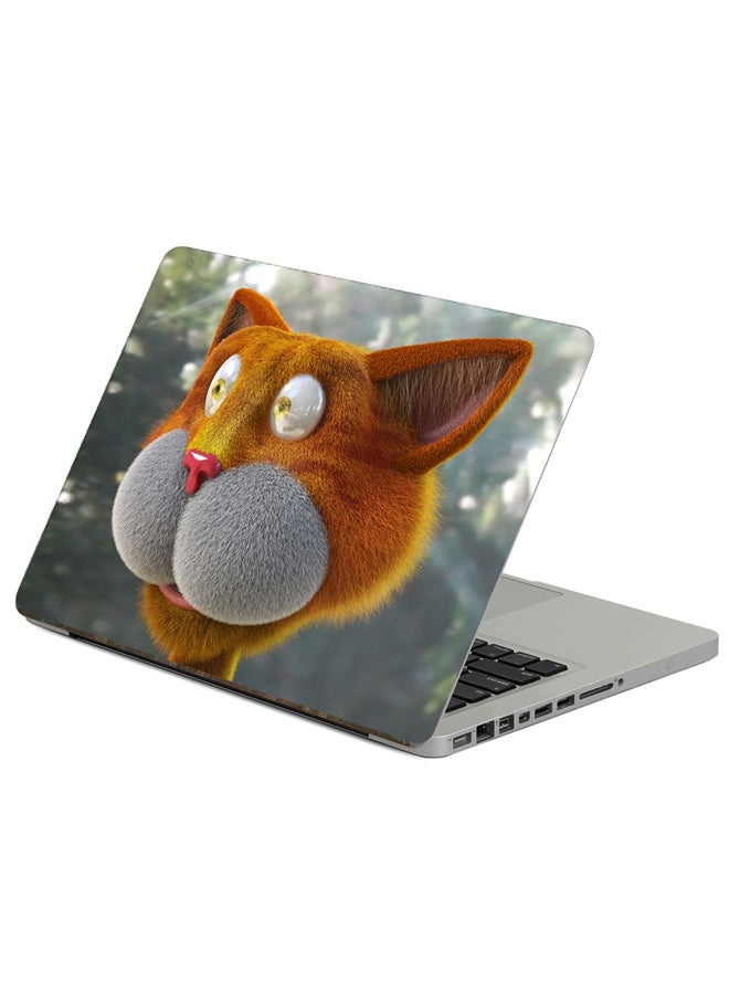 Fast Print Cat 3D Printed Laptop Sticker Multicolour