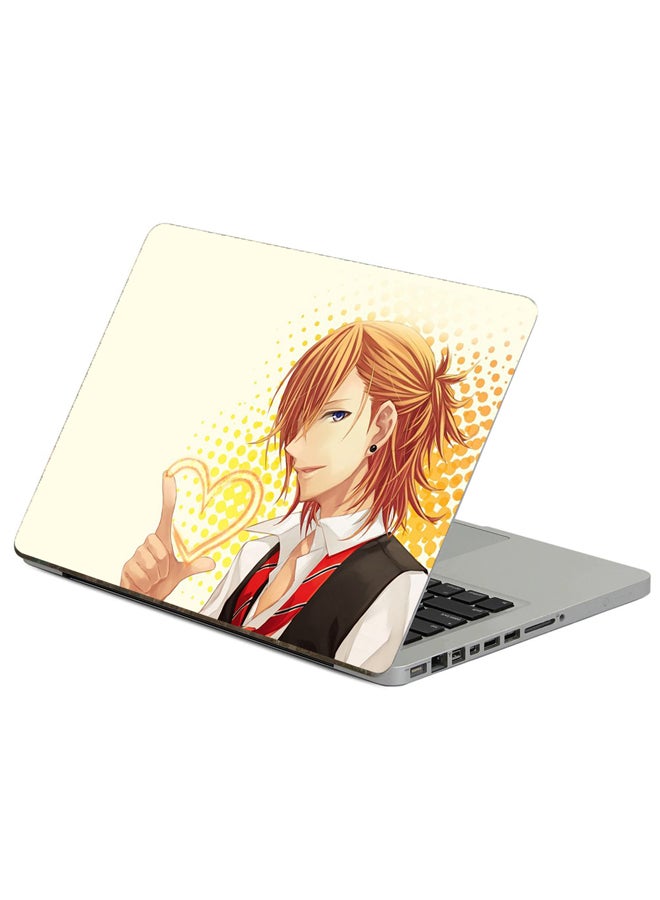 Fast Print Anime Boy Printed Laptop Sticker Multicolour