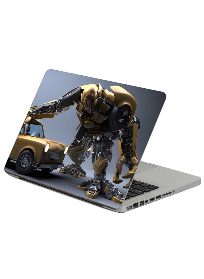 Fast Print Robot Car Printed Laptop Sticker Multicolour 