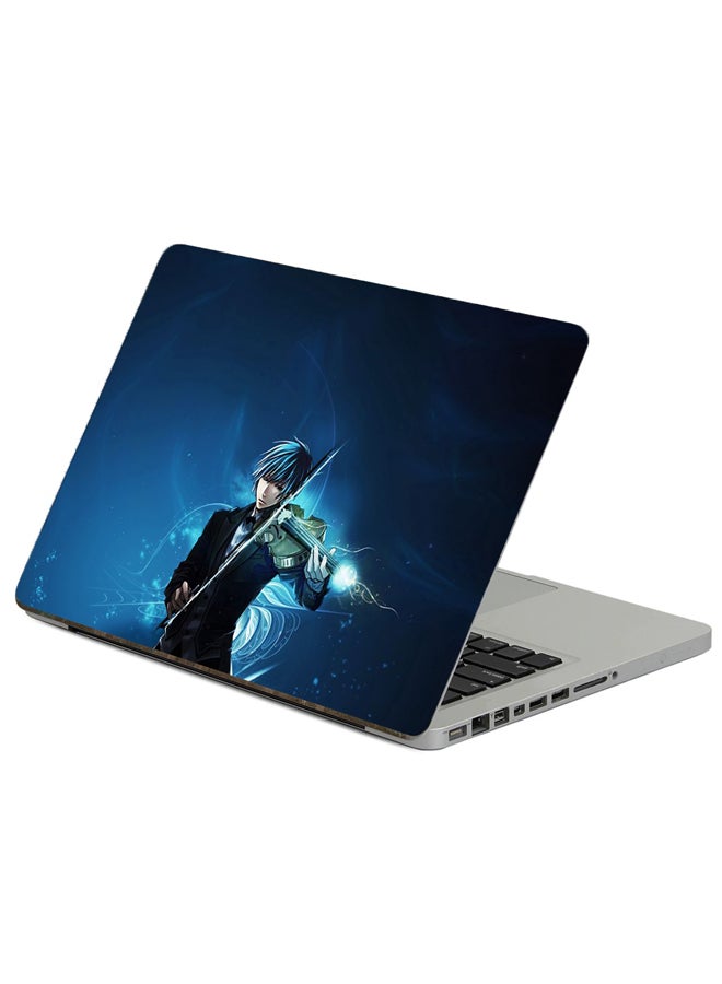 Fast Print Boy Brunette Printed Laptop Sticker Multicolour