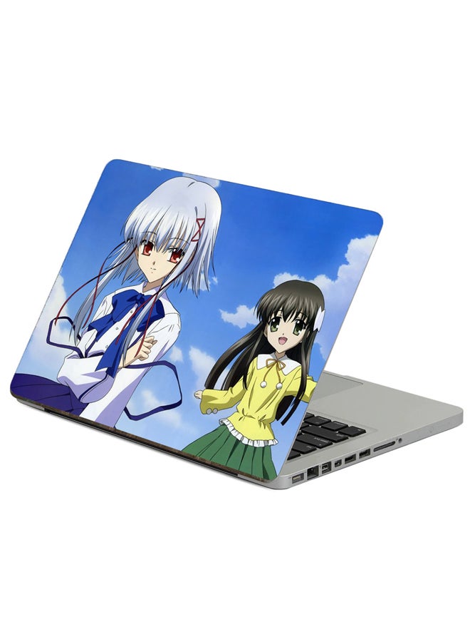 Fast Print Anime Girls Printed Laptop Sticker Multicolour