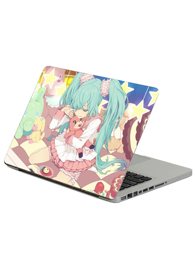 Fast Print Аnime Girl Printed Laptop Sticker Multicolour