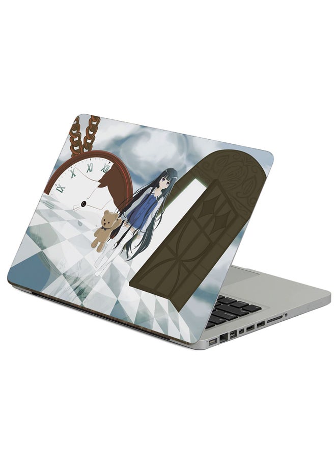 فاست برينت ملصق لابتوب بطبعة شكل فتاة تمشي متعدد الألوان