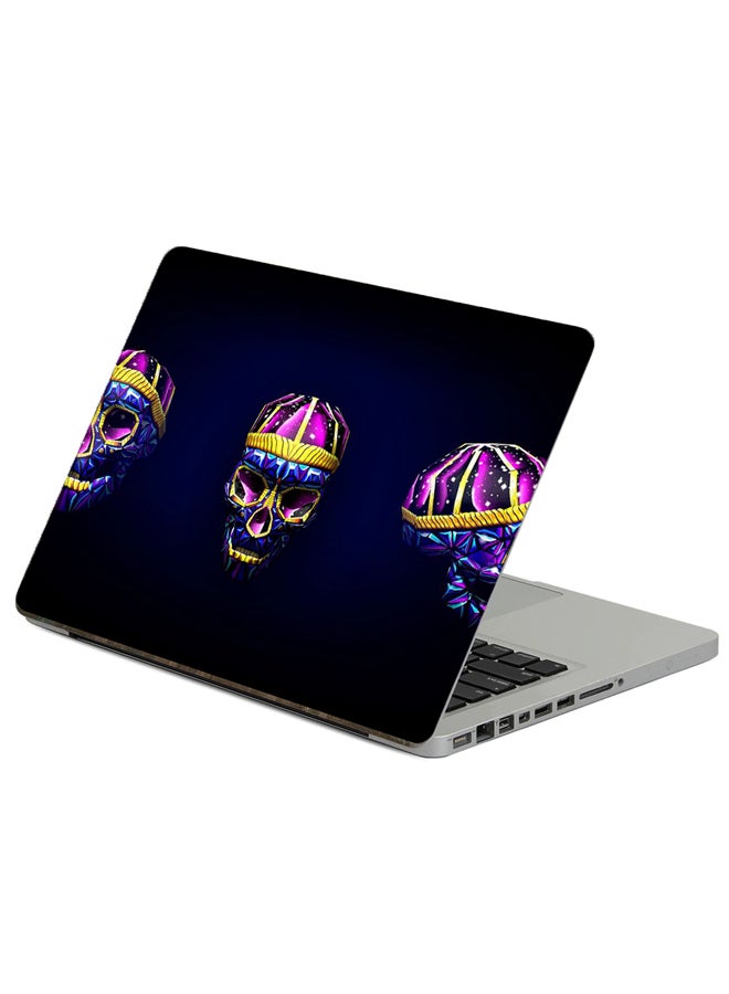 Fast Print Skull Art Printed Laptop Sticker Multicolour