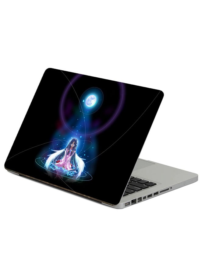 Girl Space Printed Laptop Sticker Multicolour