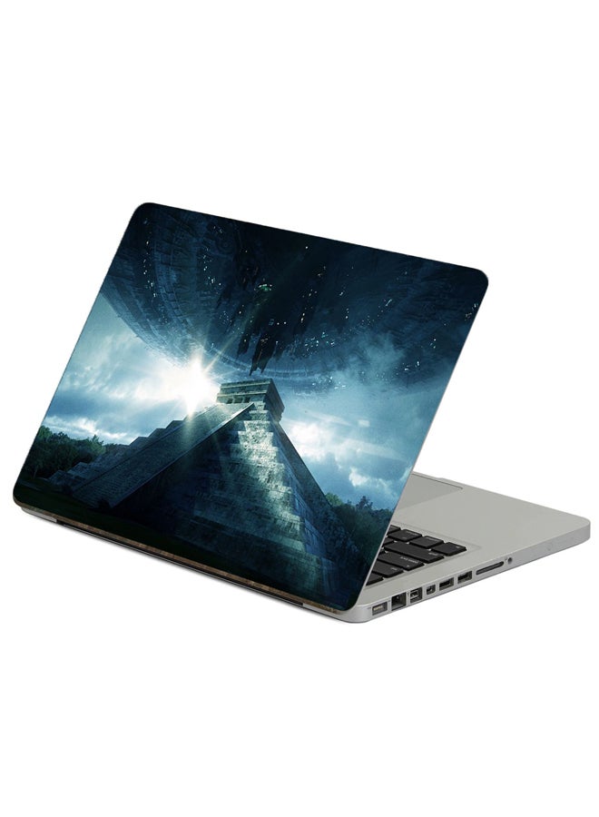 Fast Print Pyramid Ufo Printed Laptop Sticker Multicolour