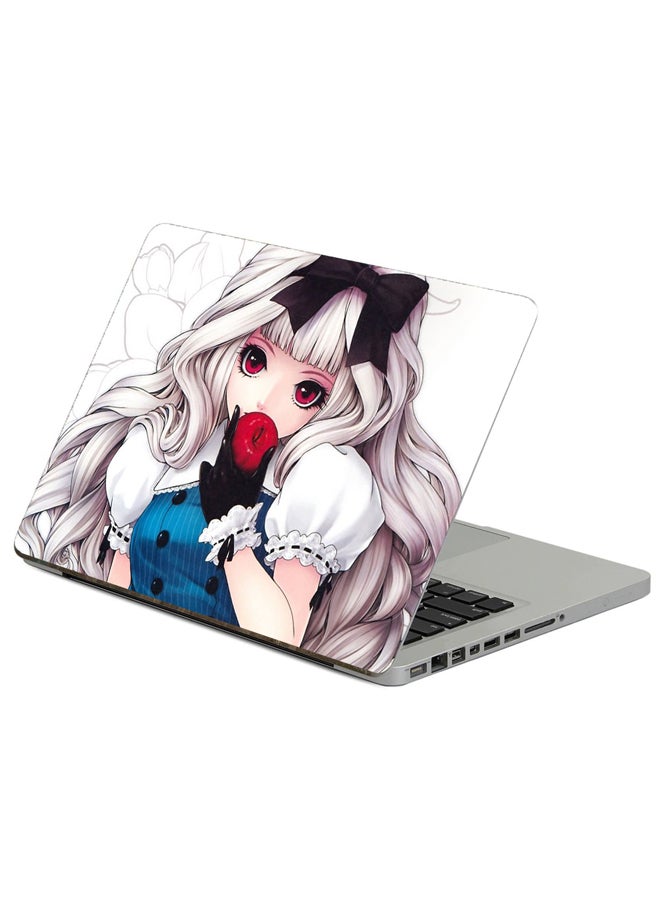 Fast Print Girl Hair Printed Laptop Sticker Multicolour