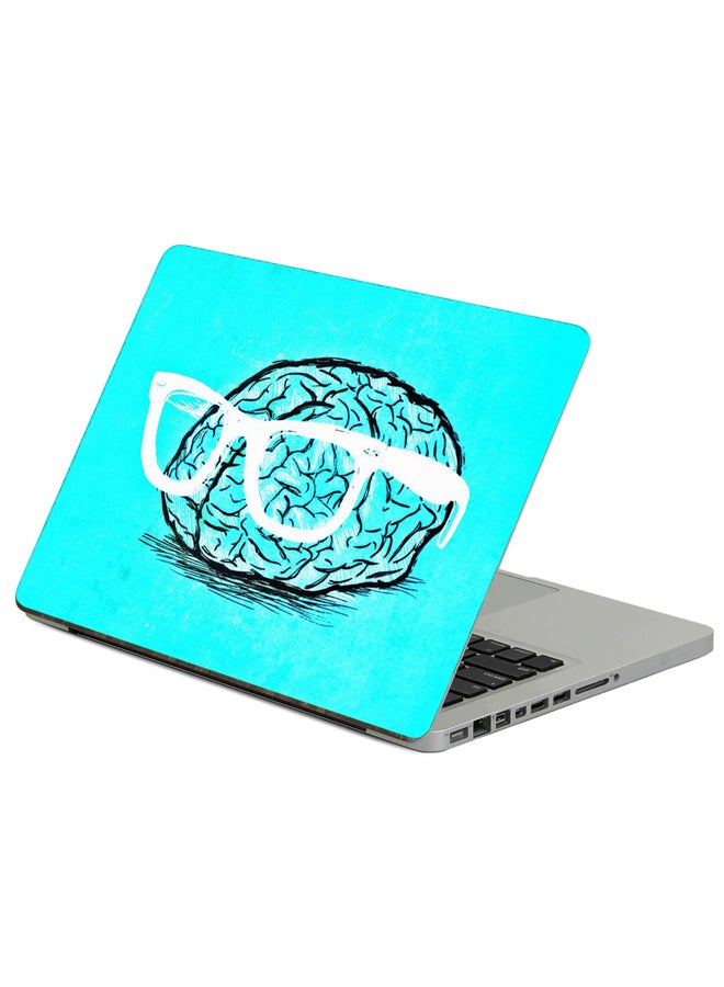 Fast Print Brain Glasses Printed Laptop Sticker Multicolour