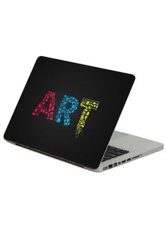 Art Black Background Printed Laptop Sticker Multicolour