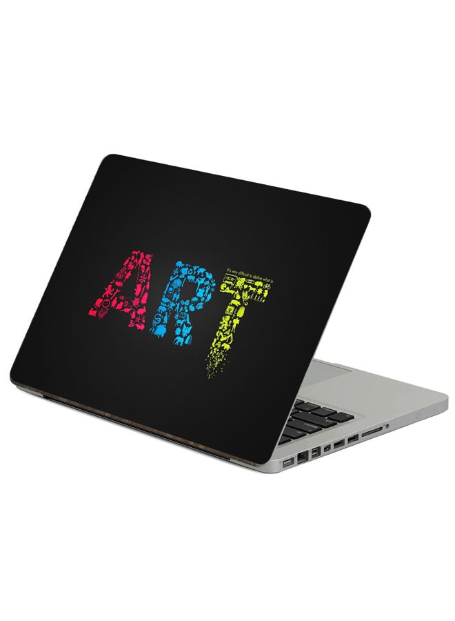 Fast Print - Art Black Background Printed Laptop Sticker Multicolour - Image 1