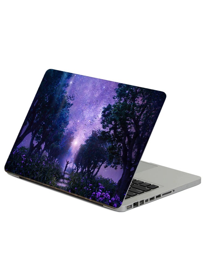 Forest Starry Sky Printed Laptop Sticker Multicolour