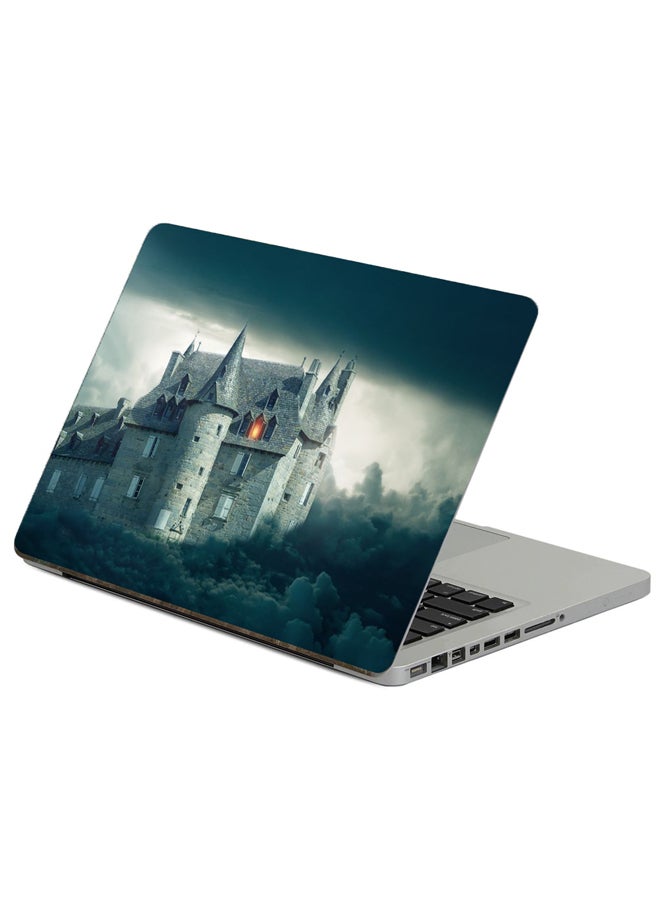 Fast Print Castle Clouds Printed Laptop Sticker Multicolour 