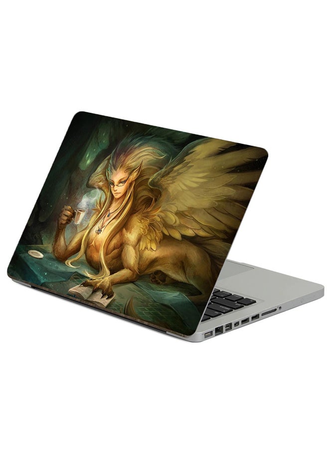 Fast Print Creature Glasses Printed Laptop Sticker Multicolour