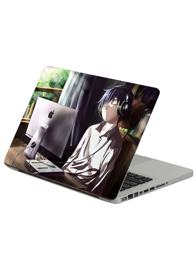 Fast Print Guy Anime Printed Laptop Sticker Multicolour