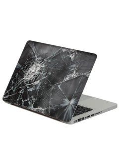 Fast Print Broken Glass Printed Laptop Sticker Multicolour 