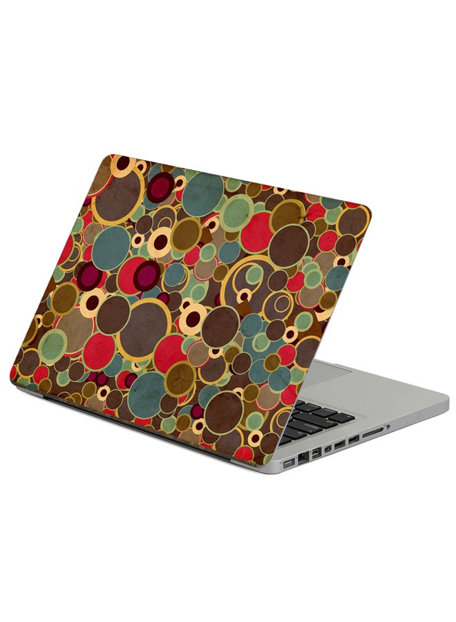 Circles Background Printed Laptop Sticker Multicolour