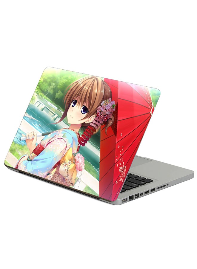Fast Print Girl Japan Printed Laptop Sticker Multicolour