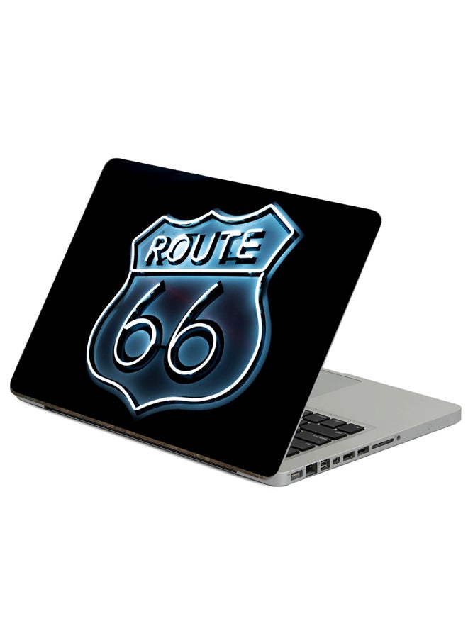 Fast Print Route 66 Neon Printed Laptop Sticker Multicolour