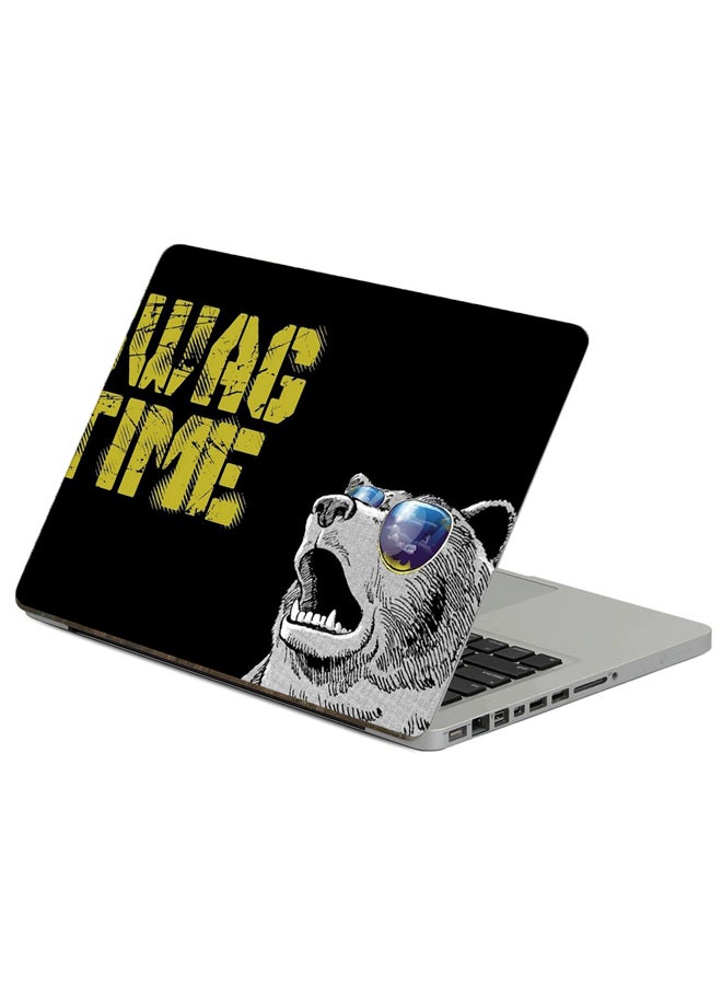 ملصق لابتوب بطبعة عبارة "Swag Time Swag" متعدد الألوان