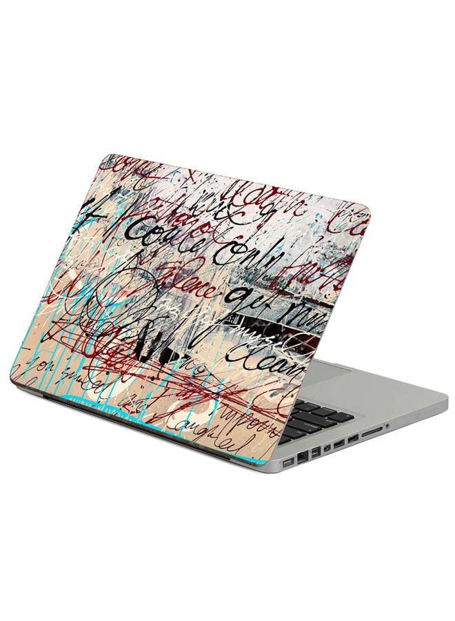 ملصق لابتوب مزين بطبعة حائط عليه كتابات متعدد الألوان