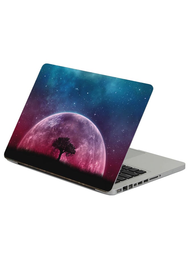 Fast Print Tree Planet Printed Laptop Sticker Multicolour
