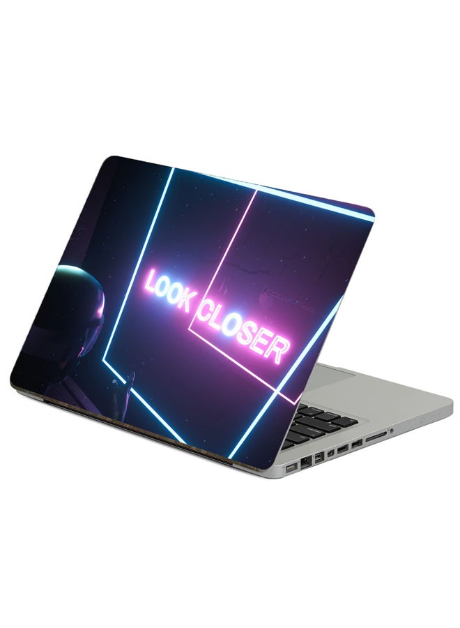 Fast Print Inscription Neon Printed Laptop Sticker Multicolour