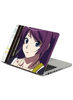 Anime Girl Printed Laptop Sticker 13.3 Inch Multicolor