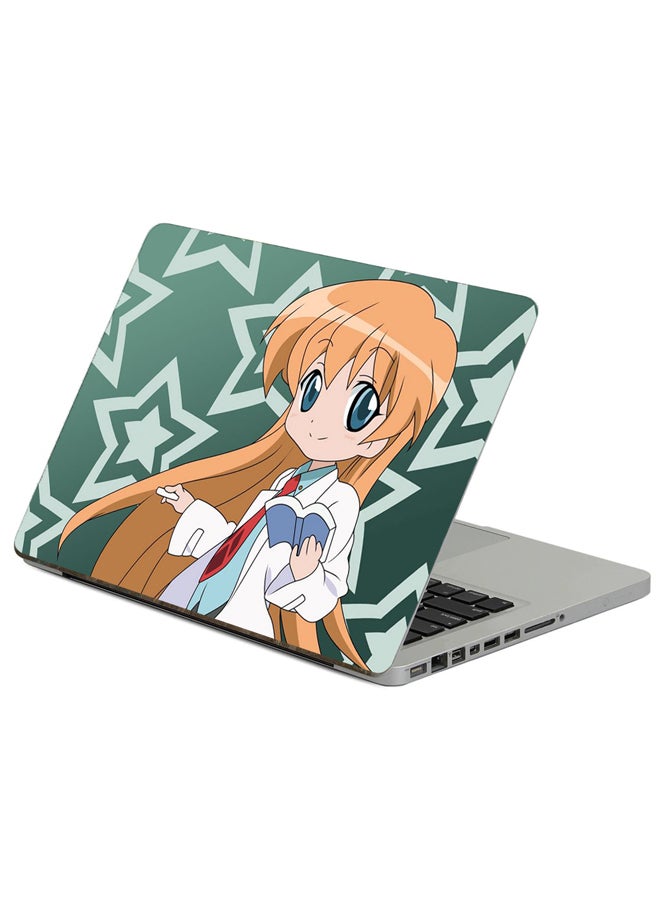 Fast Print Anime Girl Printed Laptop Sticker 13.3 Inch Multicolor