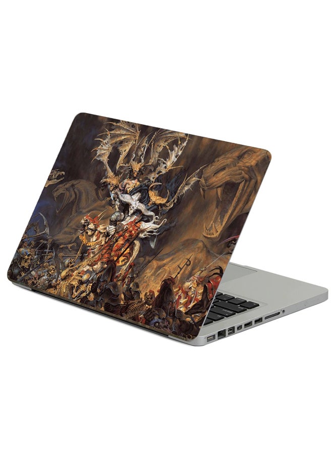 Undead Demon Printed Laptop sticker Multicolour