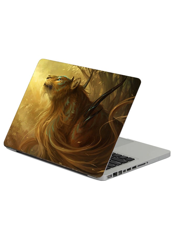 Fast Print Tiger Thorns Printed Laptop Sticker Multicolour