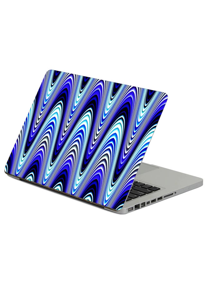Fast Print Wavy Lines Printed Laptop Sticker Multicolour