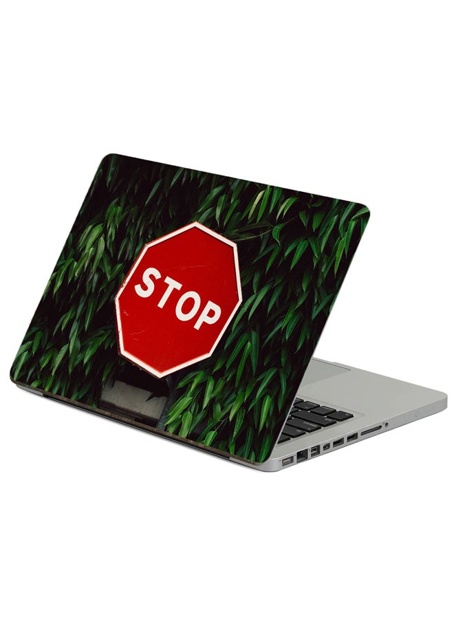 Sign Stop Printed Laptop Sticker 13.3 Inch Multicolor