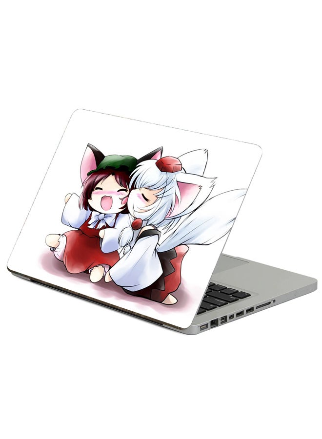 Kids Fox Printed Laptop Sticker Multicolour