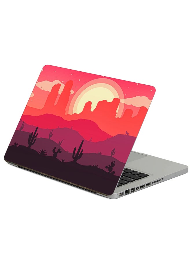 Fast Print Desert Cactus Printed Laptop Sticker 13.3 Inch Multicolor