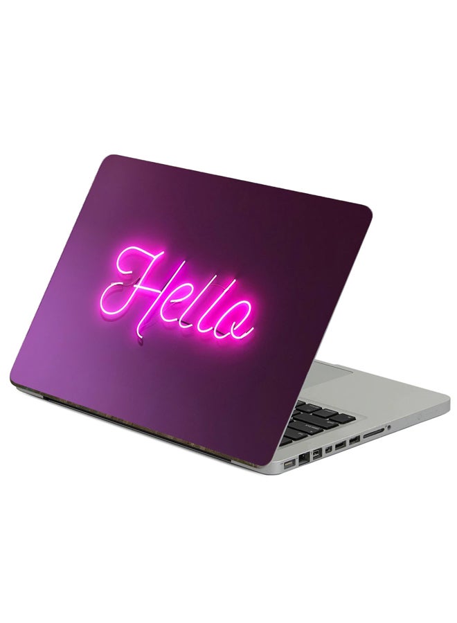 Fast Print Hello Inscription Printed Laptop Sticker 13.3 Inch Multicolor