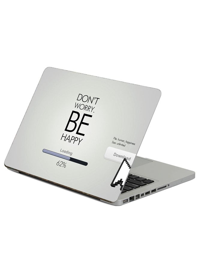 Fast Print Happiness Loading Printed Laptop Sticker 13.3 Inch Multicolor