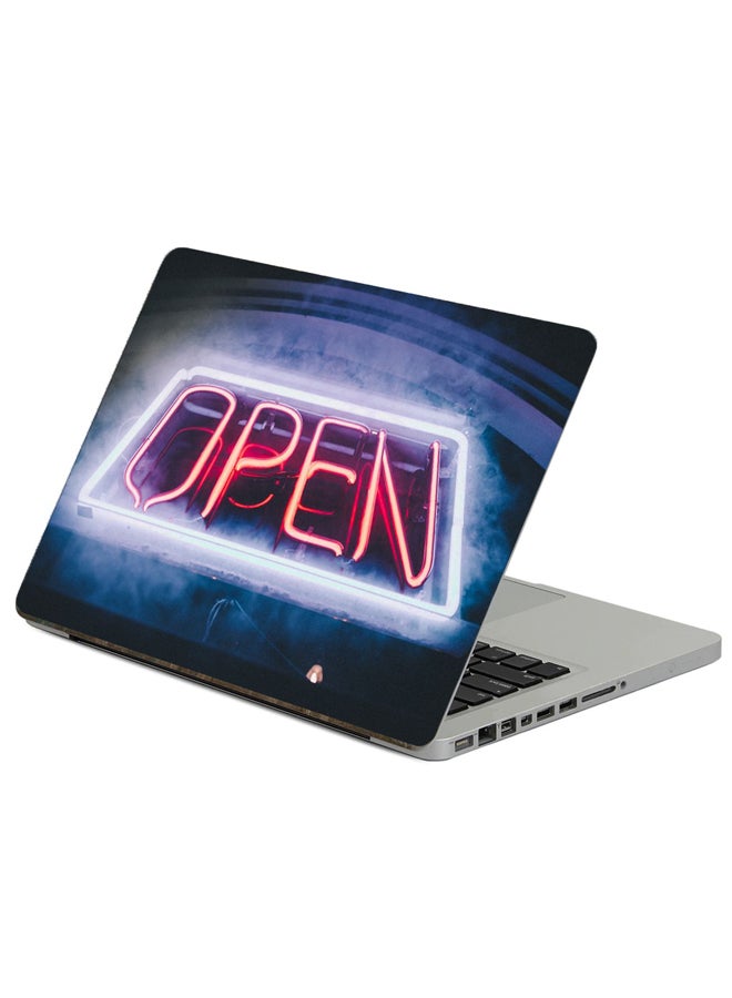 Fast Print Open Sign Printed Laptop Sticker 13.3 Inch Multicolor